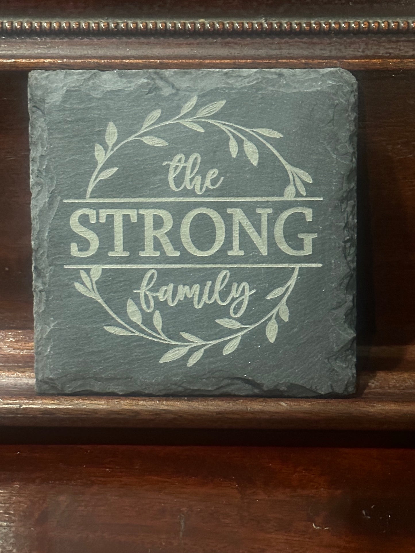 Custom Engraved Black Slate Coasters - Set of 4