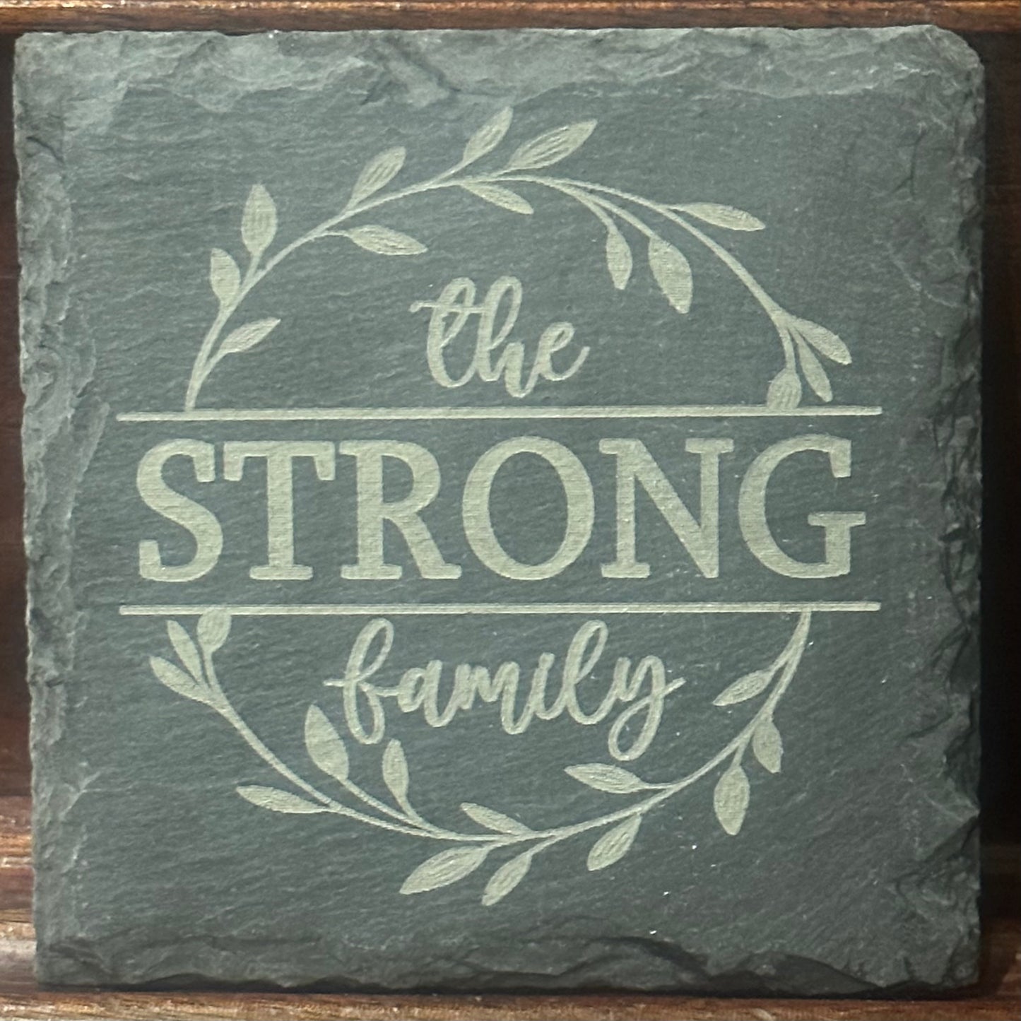 Custom Engraved Black Slate Coasters - Set of 4