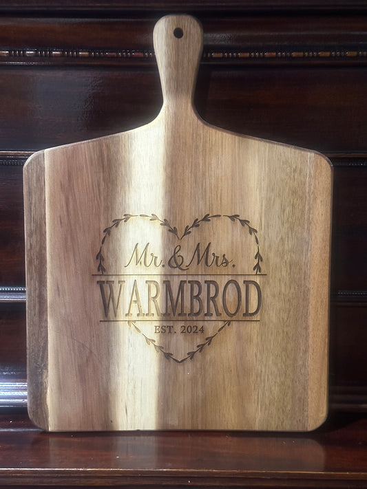 Engraved Wedding Charcuterie/Cutting Board